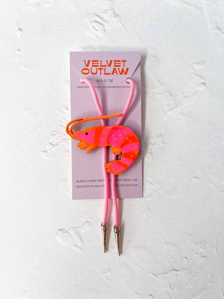 Shrimp Bolo Tie for wholesale by Velvet Outlaw