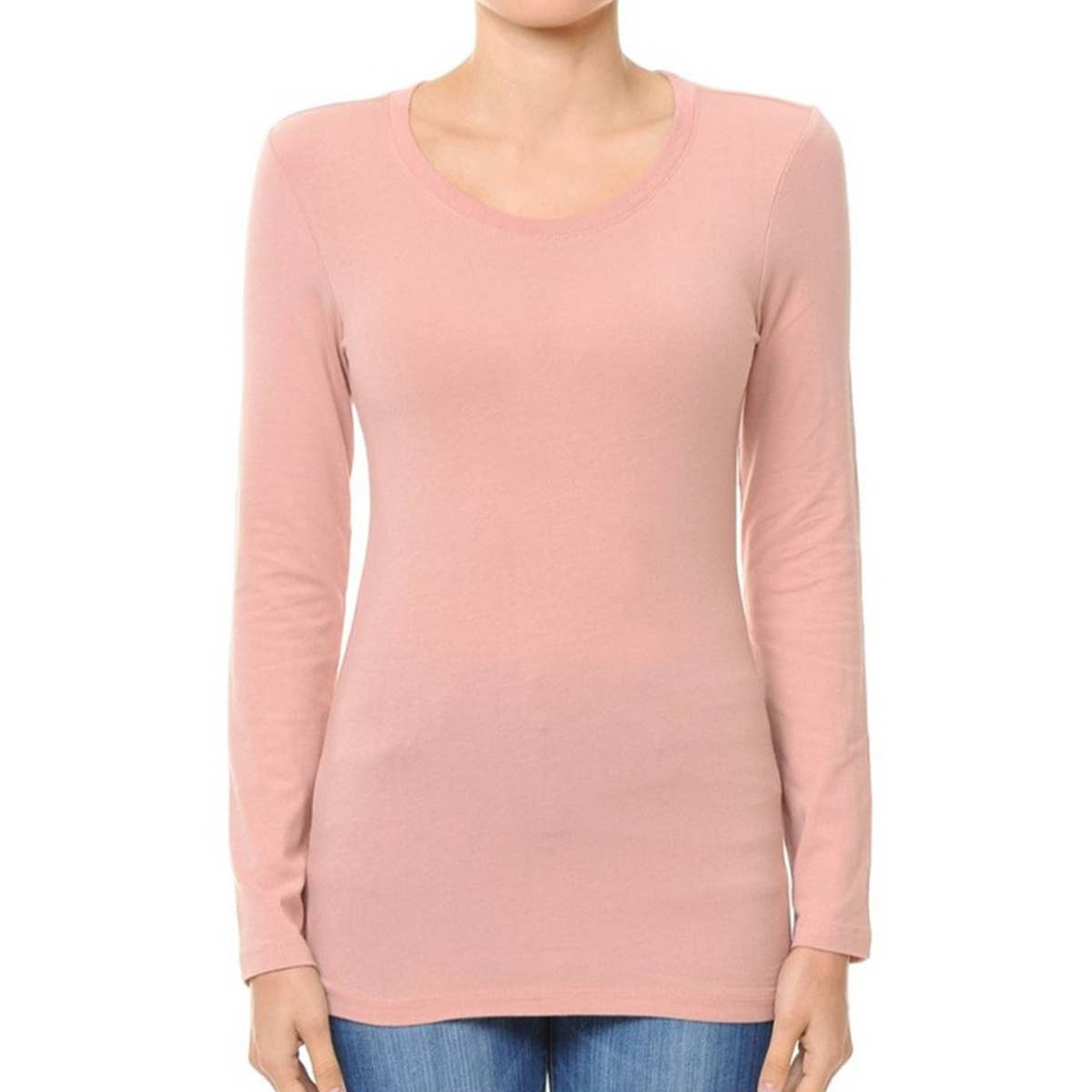 UP CLOTHING – wholesale T-shirt – women's – Round Neck Long Sleeve Basic Top14
