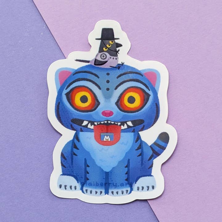 Tiger and Bird Sticker for wholesale by Laiberry Art