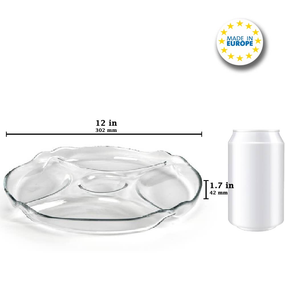 Hakan – wholesale Serving tray – Glass Patisserie Plate, Divided Serving Tray, Appetizer Dish5