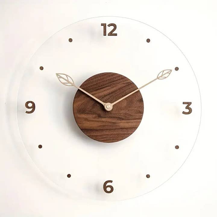 Huis Van Merken - Wholesale Wall Clock - Acrylic Wooden Wall Clock - Silent, Modern Home Decor1