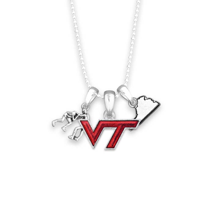 From The Heart - Wholesale Pendant/Charm Necklace - Virginia Tech Hokies Wrestling Accent Necklace