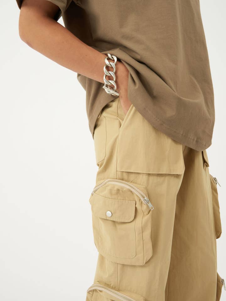 Fragile' 12P Cargo Pants / Beige for wholesale by FRGL