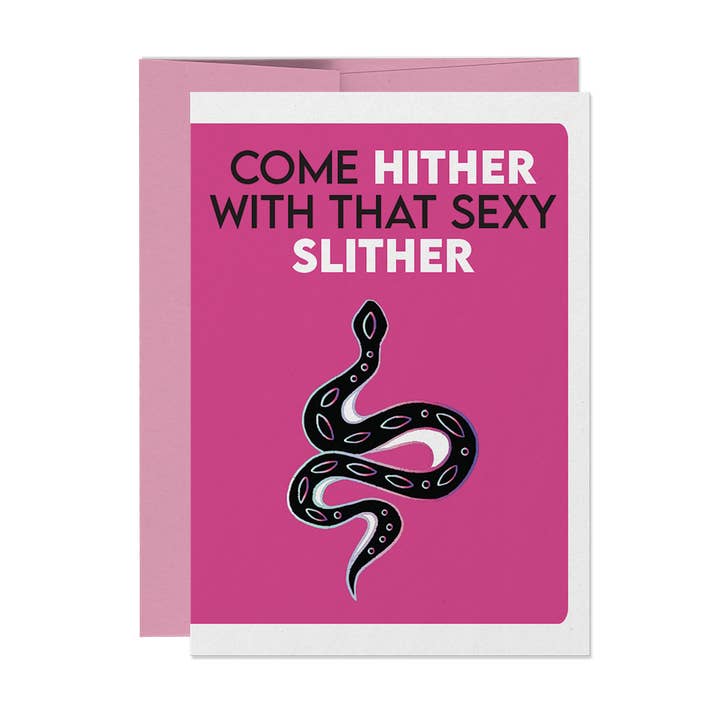 Carte de vœux Sexy Slither pour la Saint-Valentin pour la vente par Greetings, Earthling!