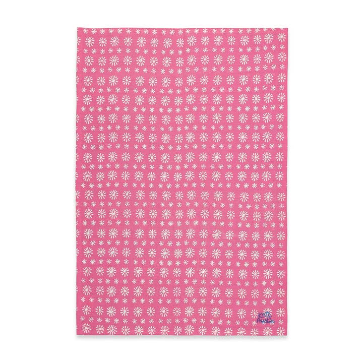 Toalha de Cozinha em Pink Snowflake Print por atacado de kate austin designs