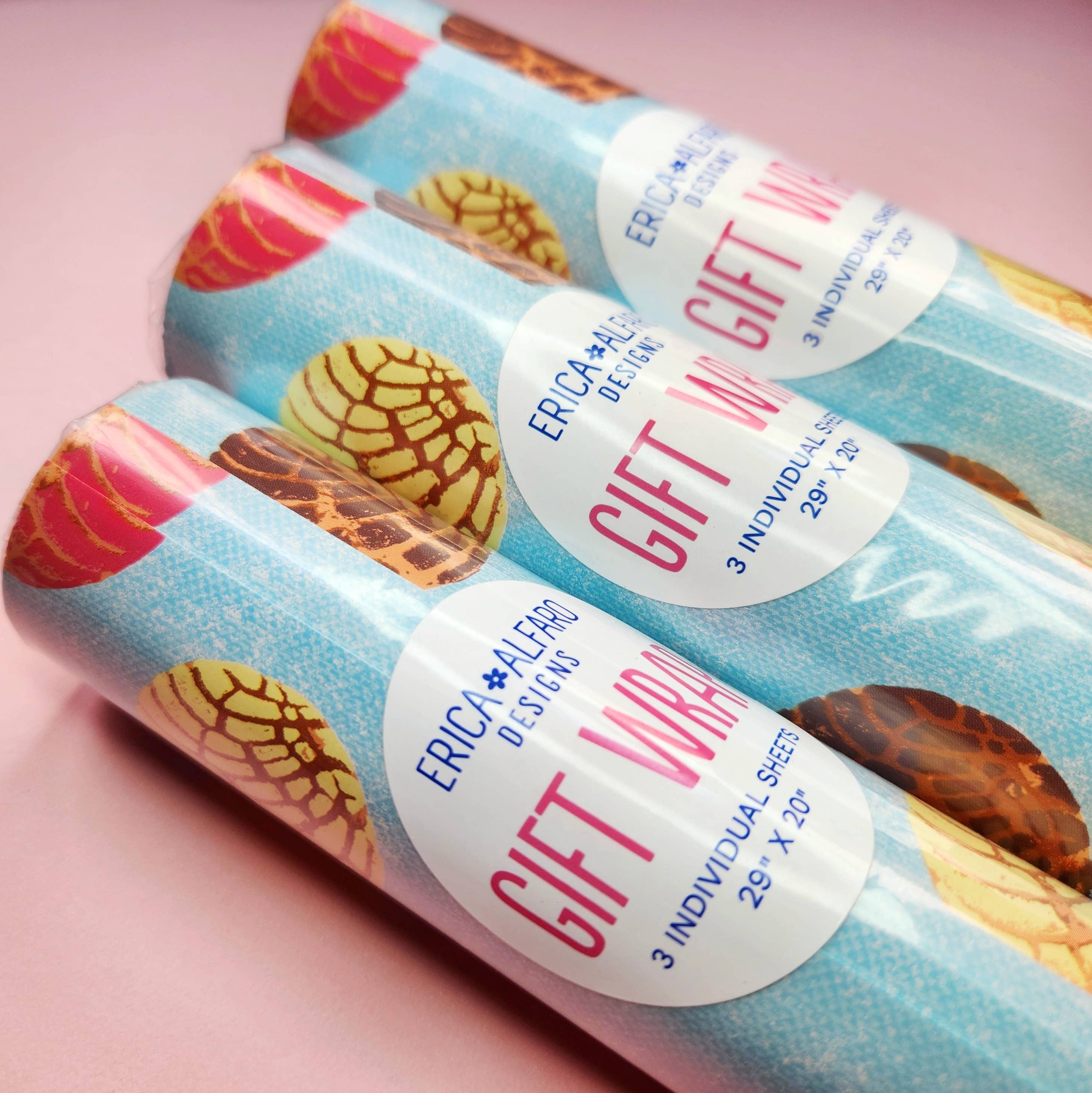 Erica Alfaro Designs - Wholesale Wrapping Paper Roll - Pan Dulce Concha Gift Wrap Roll of Sheets4