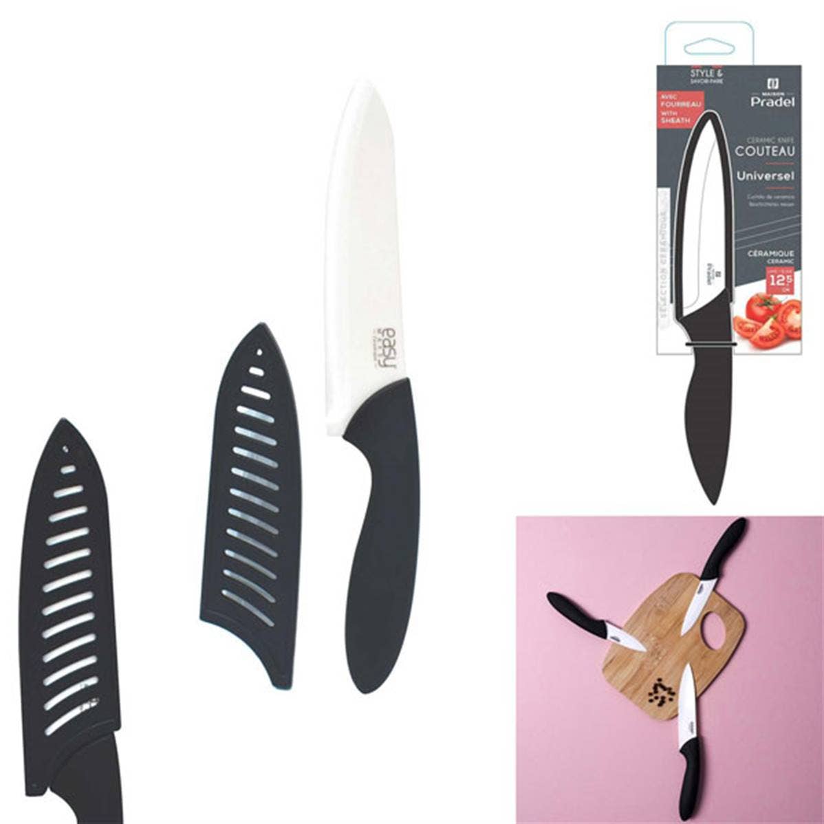 TSJJ - Wholesale Kitchen/Utility Knife - 12.5 cm Ceramic Knife with Soft Handle with Case0