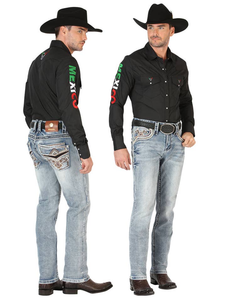 Centenario Herre Premium Denim Boot Cut Bukser Blå for engroshandel hos Conejo Western Wear
