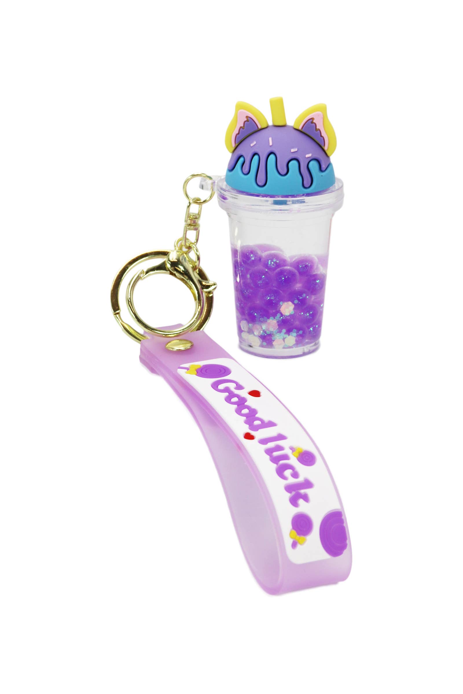 Cap Zone - Wholesale Keychain - Women's - Ice Cream Boba Bubbles Liquid Filled 3D Key Chain - 12 pcs2