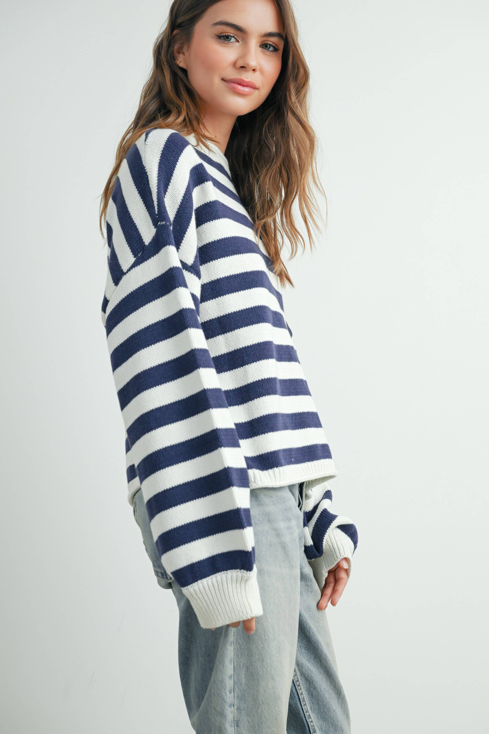 BUTTERMELON - Wholesale Pullover-trui - Dames - Gestreepte trui - BMW764523