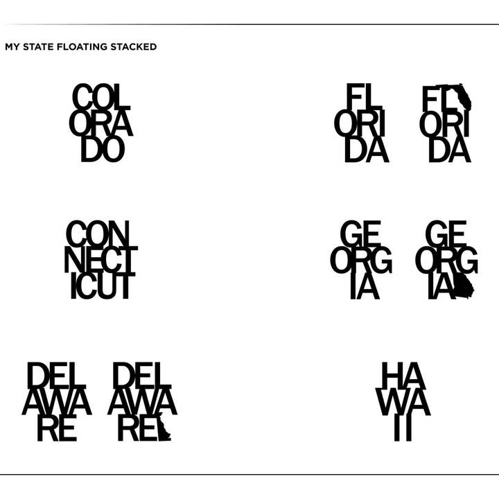 Grainwell - Wholesale Sign - State Name Floating Stacked3