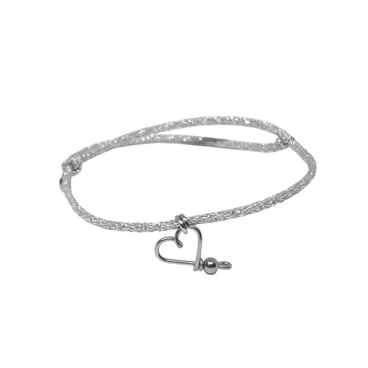 PADAM PADAM – wholesale Berlockarmband – Silver glitter mitt hjärta armband