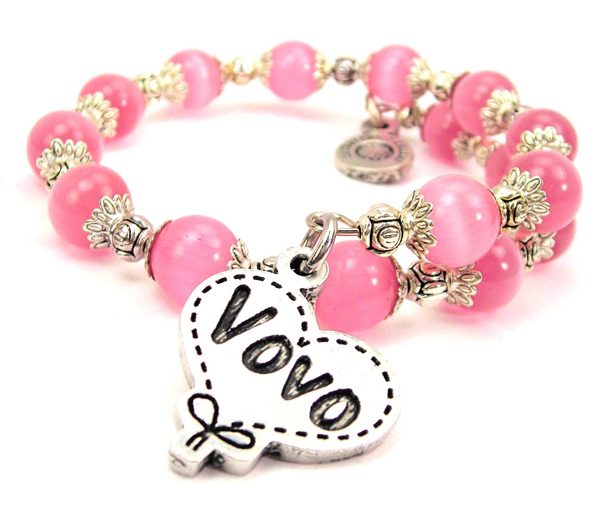 Chubby Chico Charms - Vente Bracelets à breloques/pendentifs - Vovo Bracelet en forme de cœur matelassé en perles en forme d'œil de chat portugais2
