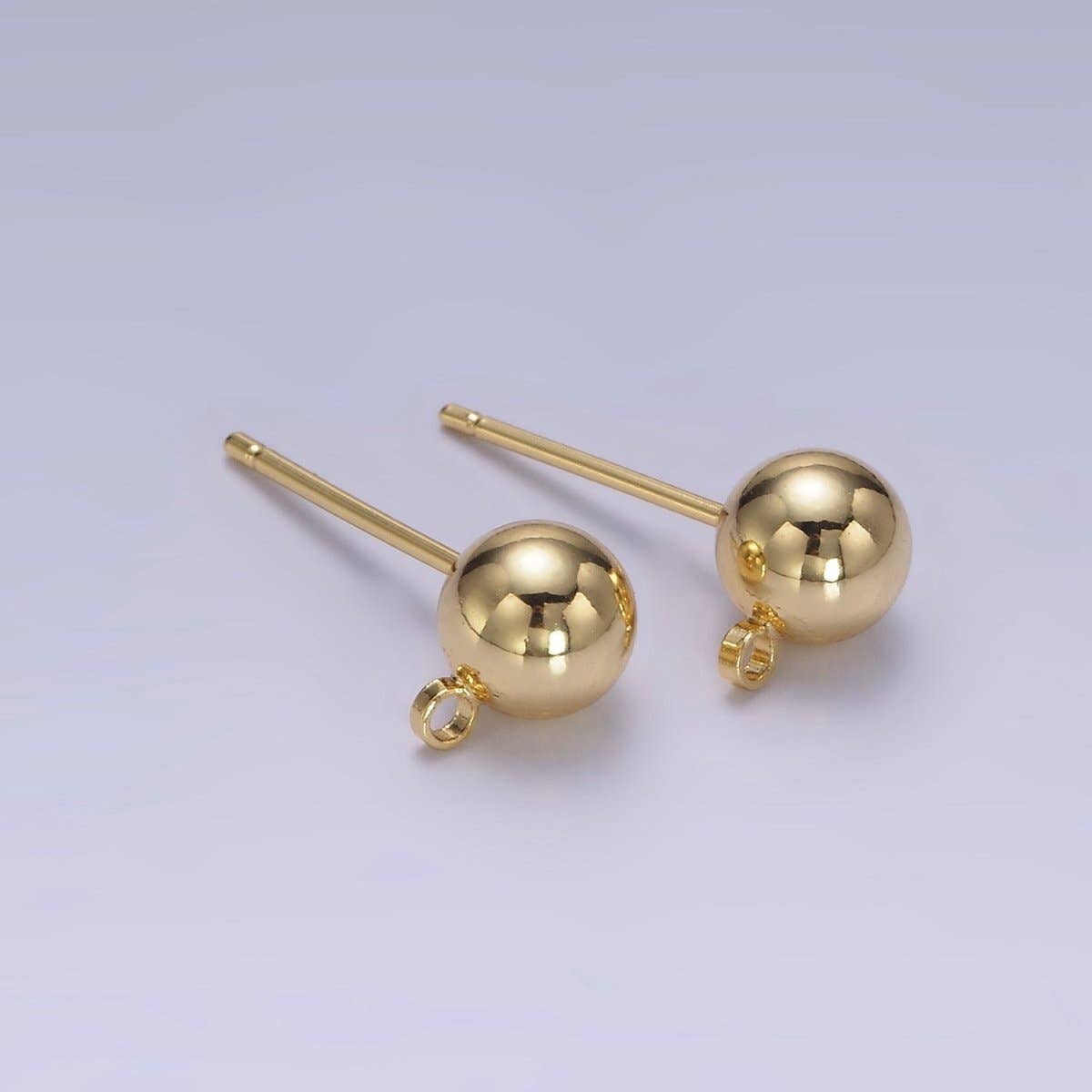 Aim Eternal - Wholesale Stud/Post Earrings - 1 pair 3,5,6mm Small Ball Stud Earrings Ball 14K Gold Filled Post Earring with Closed Loop for Earring Supply Z-673 Z-6780