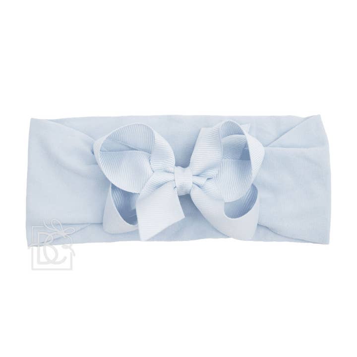 Beyond Creations, LLC - Wholesale Fashion Headband - Kids - WIDE PANTYHOSE HEADBAND W/CLASSIC GROSGRAIN BOW71