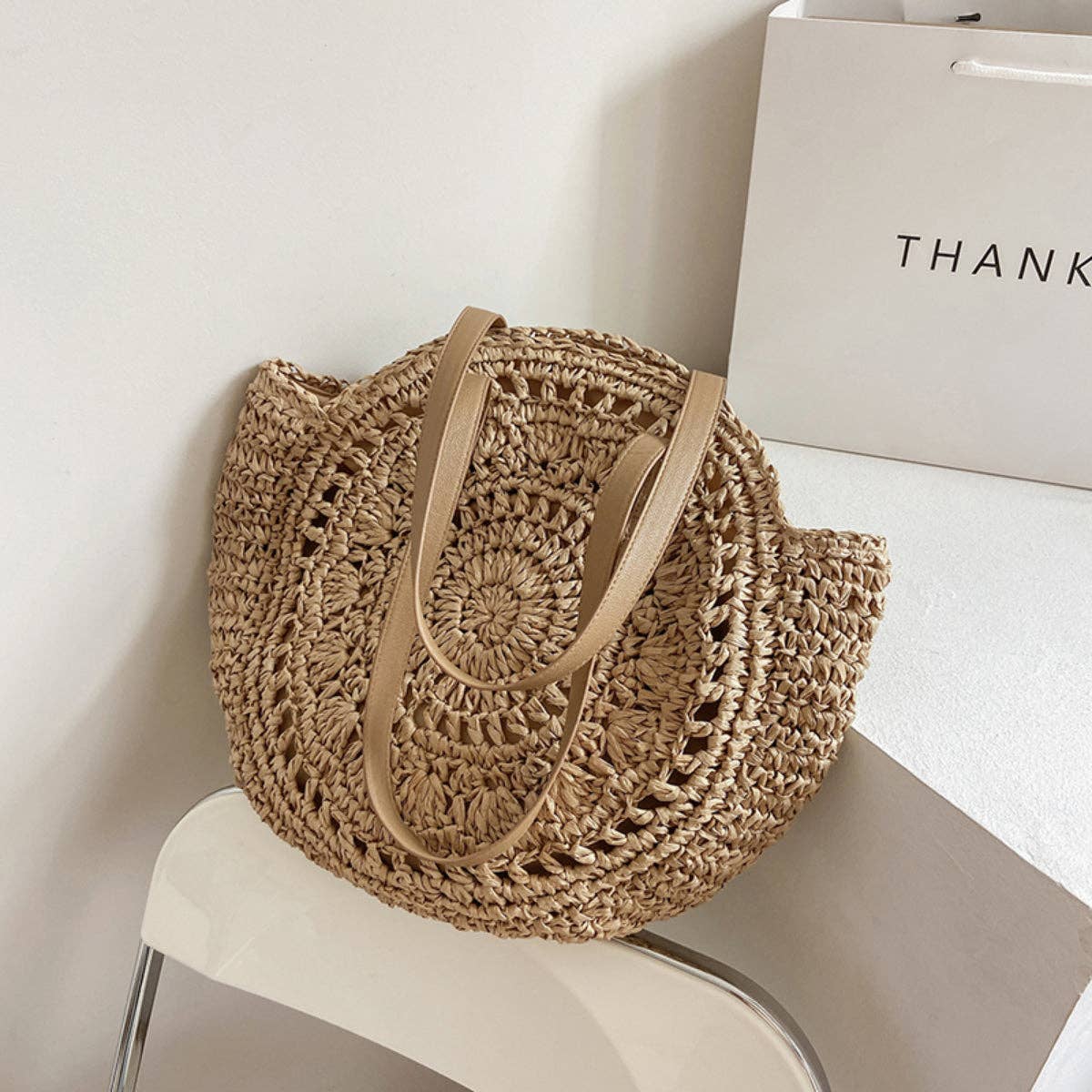 Funkyrel® Atzbranding Limited - Wholesale Beach Bag - Cosbai - Round Hollow Woven Bag0