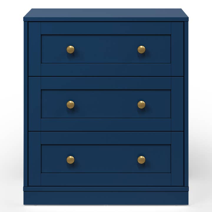 Heynemo - Vente Armoire - Table de chevet à 3 tiroirs, grande table de chevet avec rond doré18