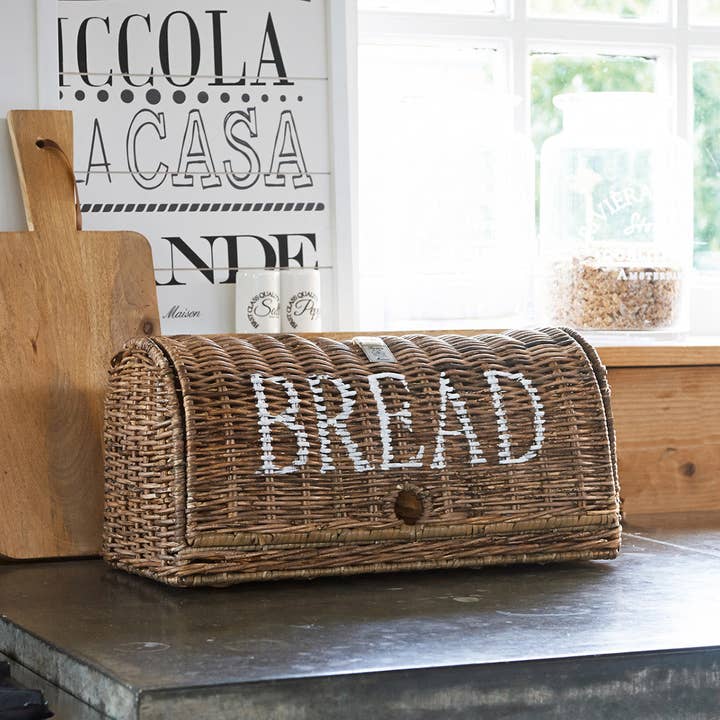UNIQUE LOVE BRANDS LLC - Wholesale Bread Box - Riviera Maison Rustic Rattan Bread Box - Stylish Storage