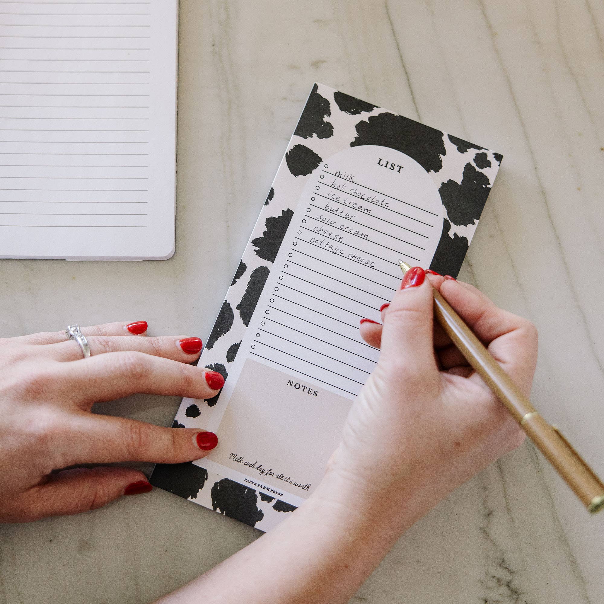 Paper Farm Press - Wholesale Notepad - Cow Spots Market List Notepad1