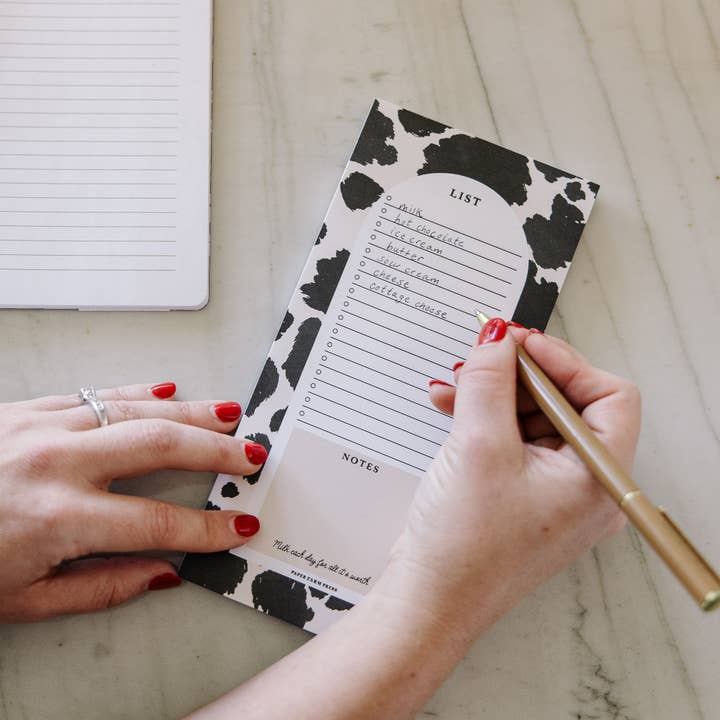 Paper Farm Press - Wholesale Notepad - Cow Spots Market List Notepad1