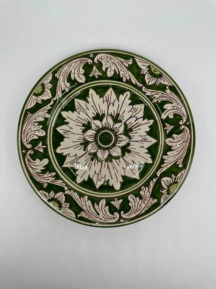 Caltagirone keramische platte plaat voor voedselgebruik - Ivy voor wholesale door DD Ceramiche Siciliane