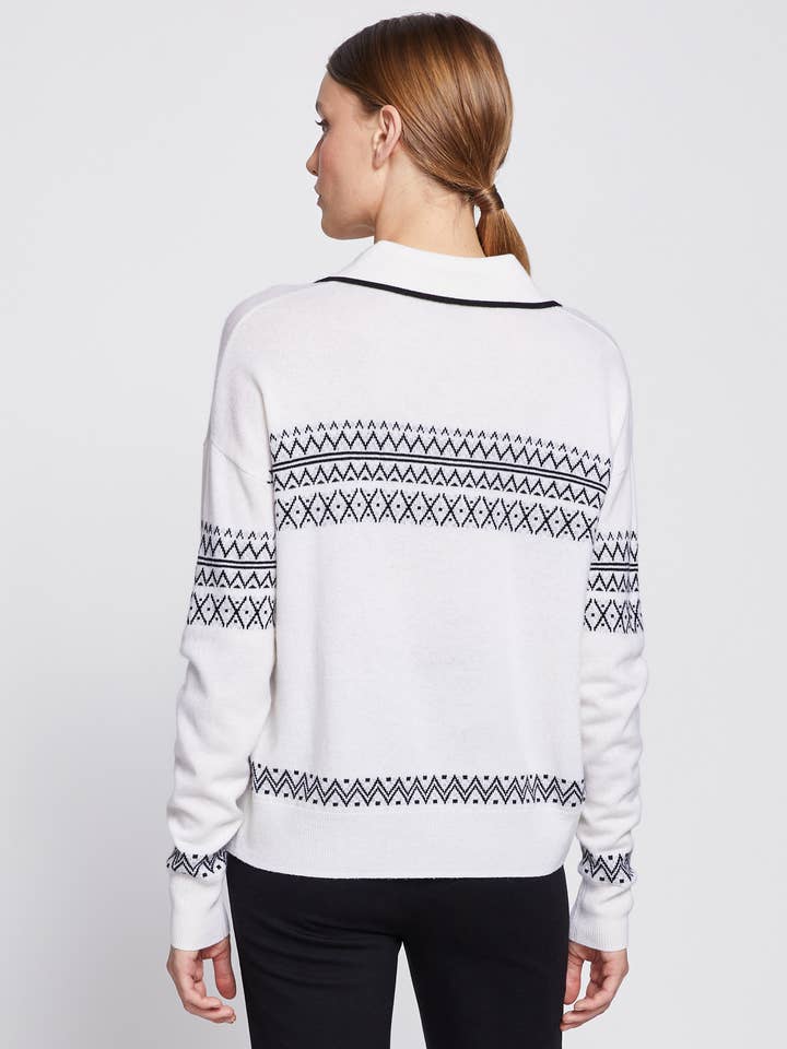 Stateside - Wholesale Knit Sweater - Women's - Faire Isle Collar Sweater in Cream2