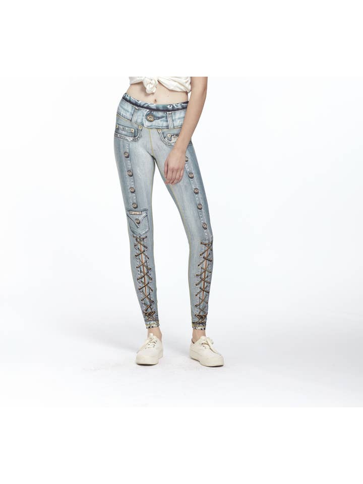 IPNG Design - Wholesale Fashion Leggings - Women's - Denim Print Leggings Sezar - Basic19