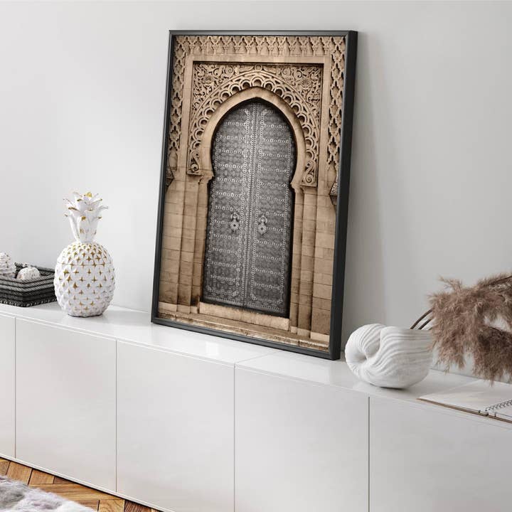 PRINT AND PROPER - Wholesale Art Print - Moroccan Brown Arch Door Poster. Marrakech Doorway Print1