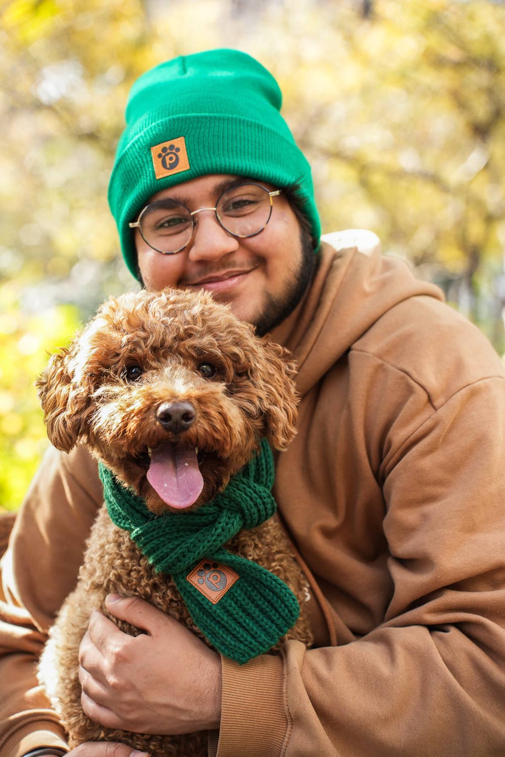 Pawsbury Lane - Vente Écharpe – chat et chien - Bonnet pour propriétaire et écharpe d'hiver pour chien - Vert émeraude6