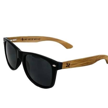 Classic Black Bamboo Sunglasses - Customizable for wholesale by WearWood