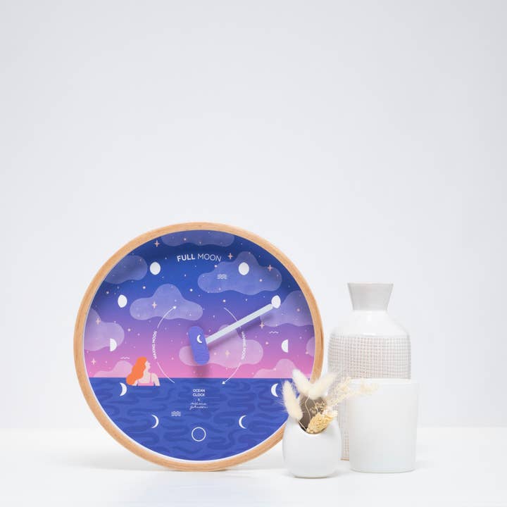 Ocean Clock - Vente Horloges murales - Horloge Lune Cosmic Girl | Phase lunaire x Mélanie Johnsson2
