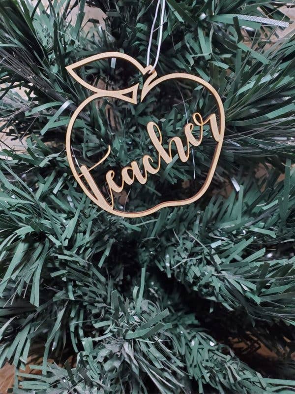 Apple shaped teacher ornament / Car charm for wholesale by Heart n Sol