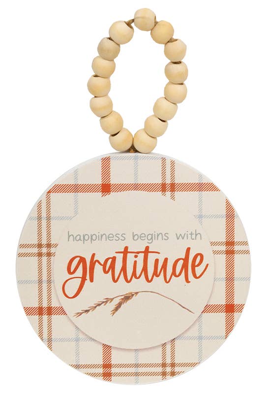 The Hearthside Collection - Wholesale Ornament Set - Thankful/Blessed/Gratitude Beaded Ornament, 3 Assorted4