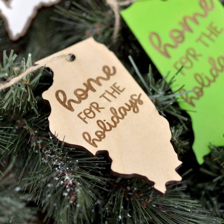 Blue Studio Creative - Wholesale Ornament - Home for the Holidays Wood Ornament - Choose Your State!