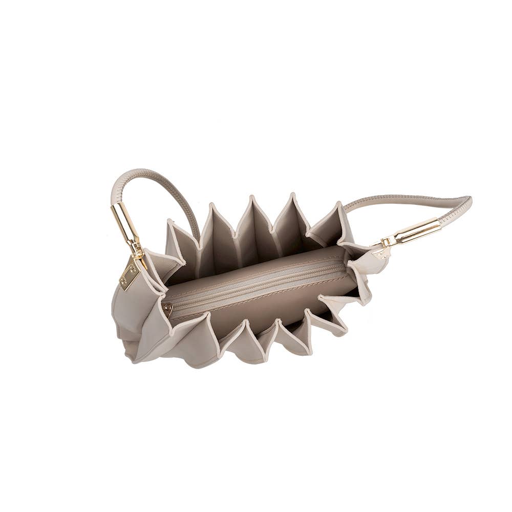Melie Bianco - Wholesale Shoulder Bag - Women's - Carrie Bone Pleated Vegan Shoulder Bag Pre-Order 1/054