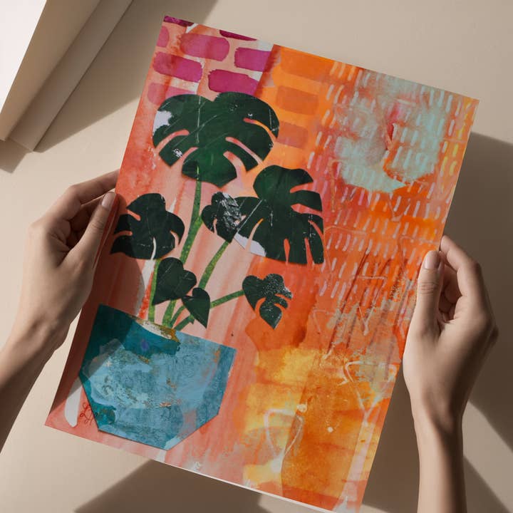 Monstera Plant- Fine Art Print for wholesale by LinHopArt