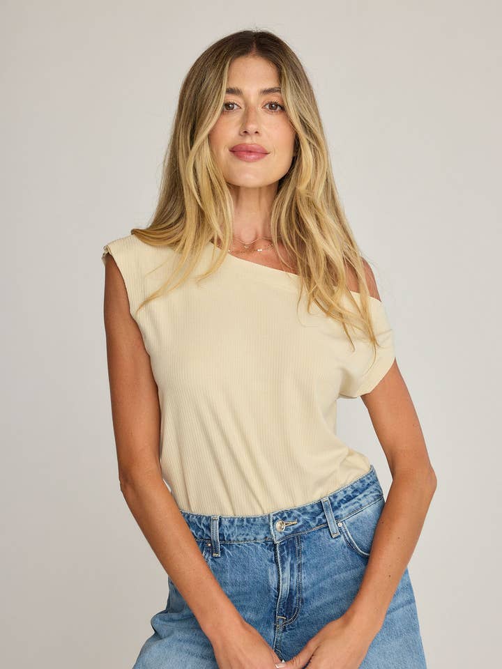 Drop Shoulder Top - Oyster for wholesale by Sunday Ritual