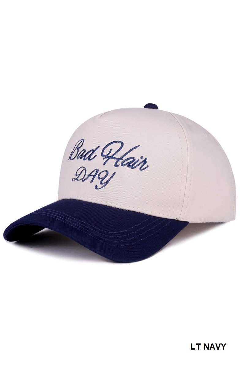 42POPS - Wholesale Baseball Cap - Women's - ..._ 0814 Bad Hair Day Two Tone Canvas Cotton Cap SI-286065