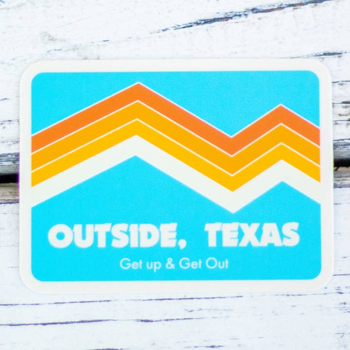 Retro Texas Sticker | Blue for wholesale by Outside, Texas