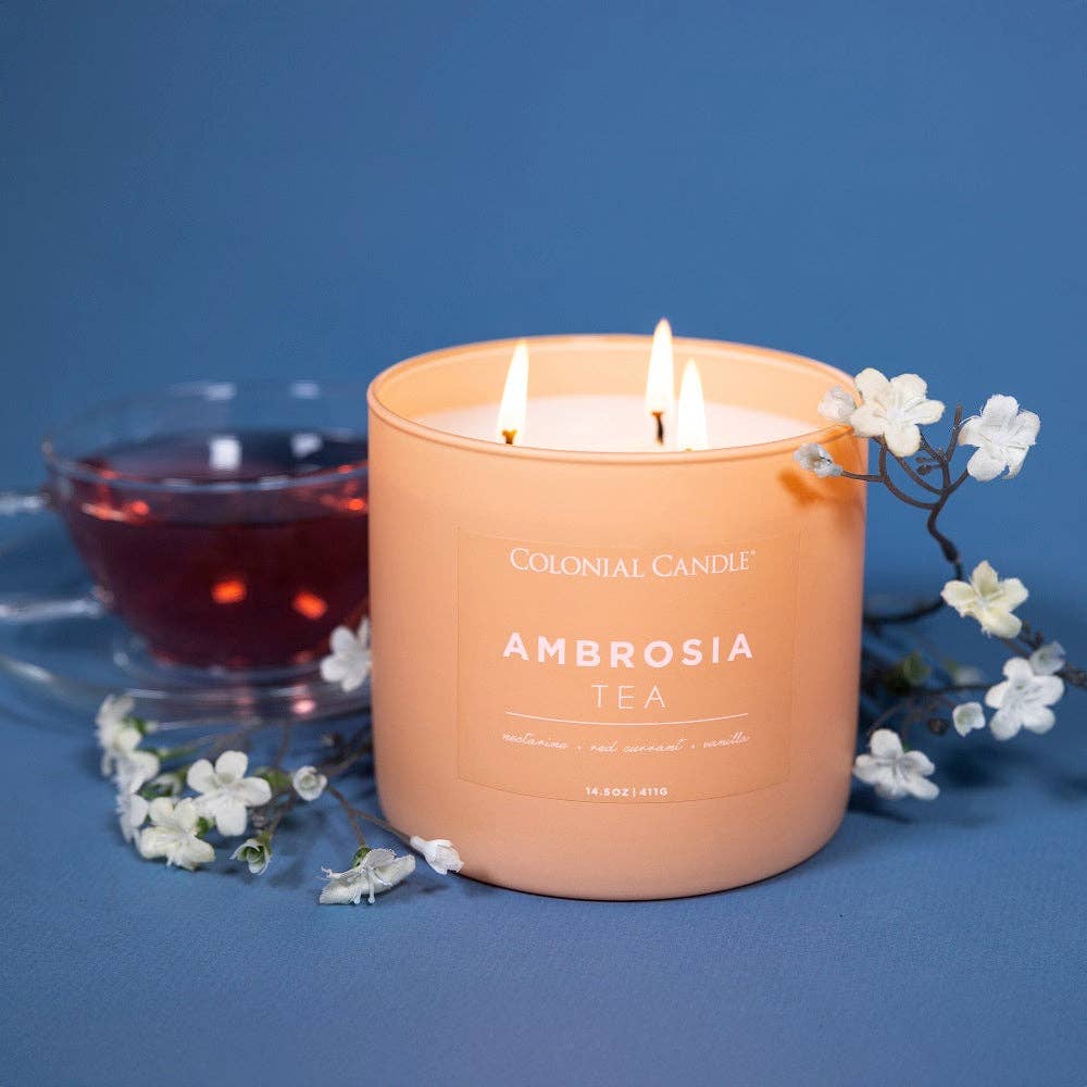 MVP Group International INC - Wholesale Jar/Filled Candle - Ambrosia Tea Scented Jar Candle, Soy Blend Wax, 14.5oz