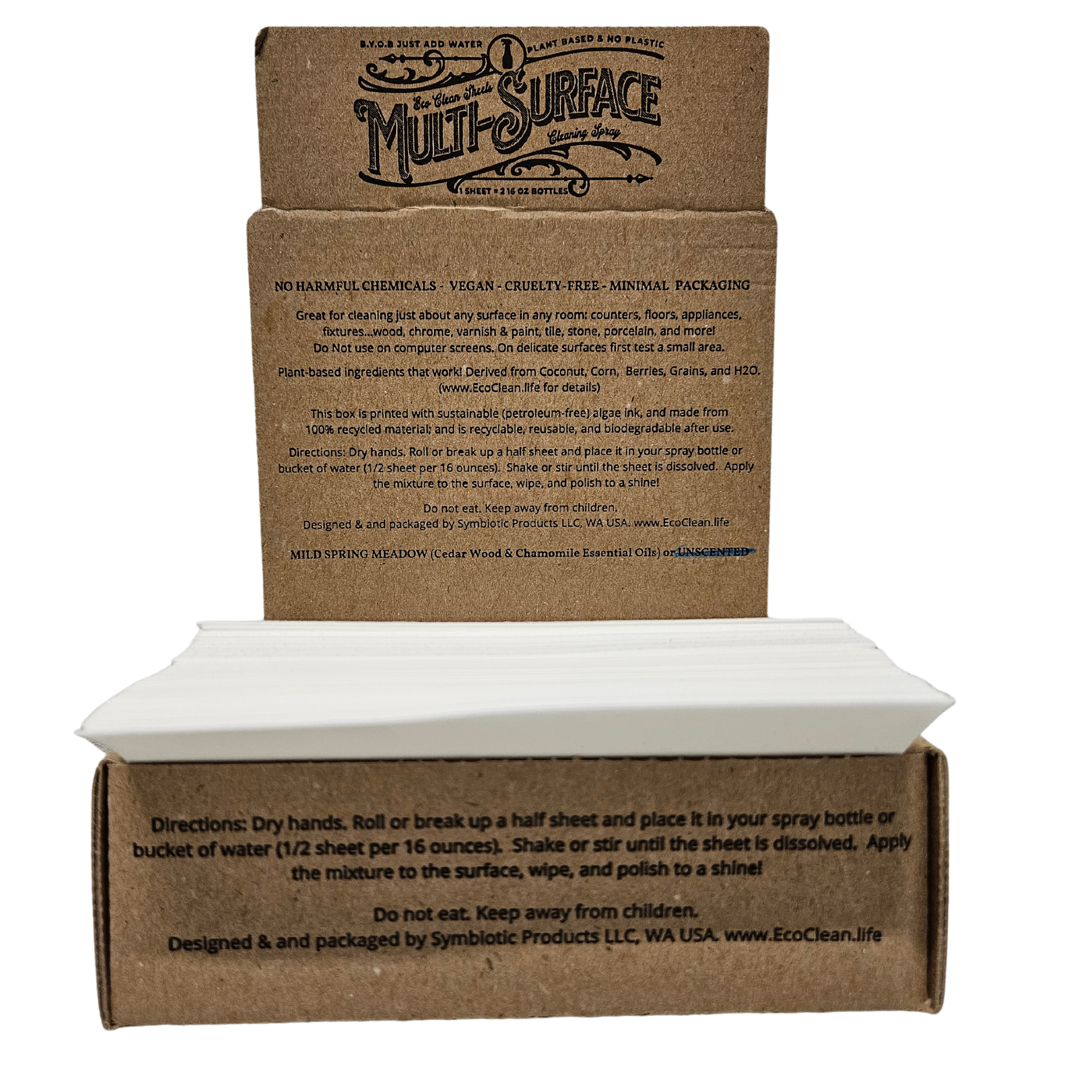 Symbiotic Products LLC - Wholesale Multi-Surface Cleaner - Multi-Surface Cleaner Sheets | Retail or Bulk Display | 1000