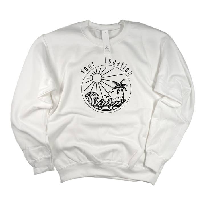 Beach Palm 1 Sweatshirt - Customizable for wholesale by and - ashley nicole designs