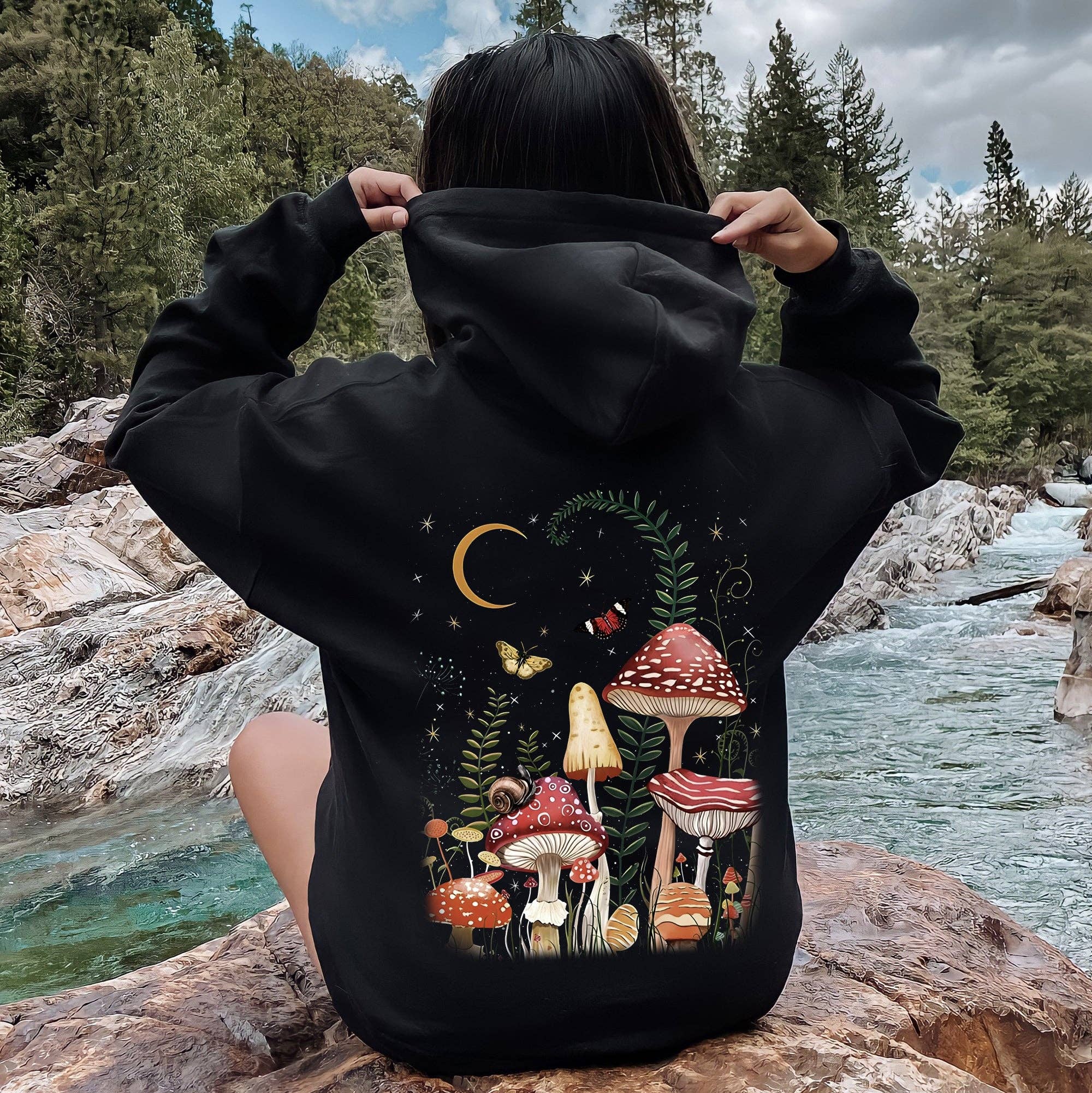 Refinery Number One LLC - Wholesale Hoodie - Women's - Mystical Mushroom Forest Hoodie1