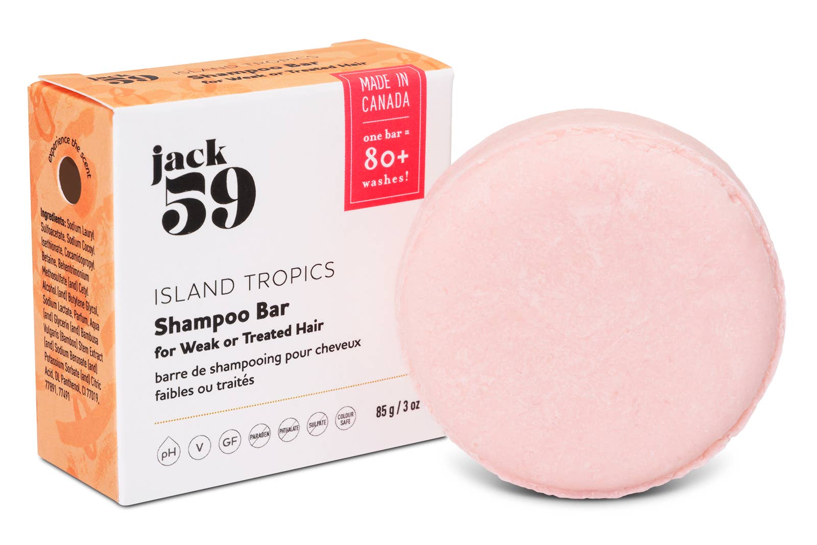 Jack59 Inc. - Wholesale Shampoo Puck/Solid Shampoo - Island Tropics Shampoo Bar - Fresh Coconut - Jack59