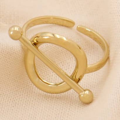 Geometric ring stainless steel circle bar 0424514 for wholesale by Lilas de Seine