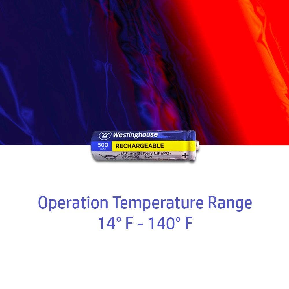 Westinghouse Battery - Wholesale Portable Charger - IFR14500 Lithium Phosphate Rchrgbl Bttry 500mAh Blister 4pk5
