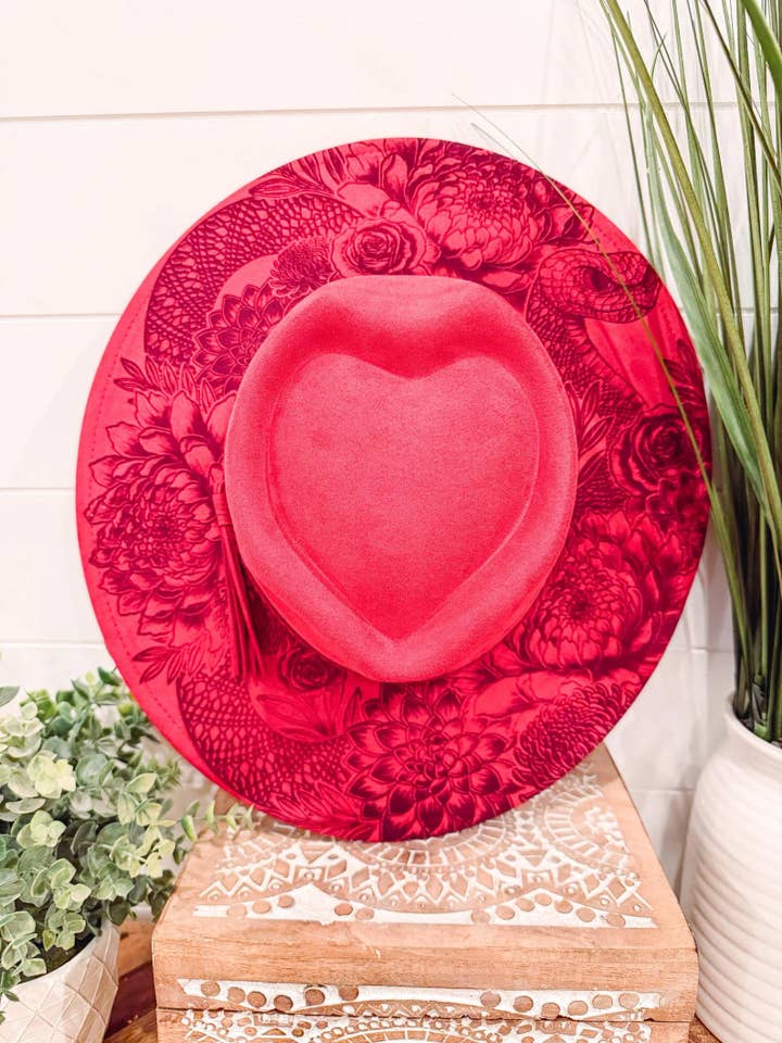 Engraved Snake Heart Hat for wholesale by Willie & Dolly Designs