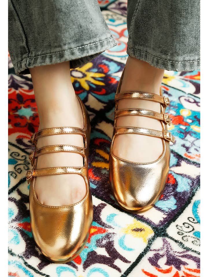 Rag Company - Wholesale Flats - Women's - Macarina Triple Strap Mary Jane Ballerinas3