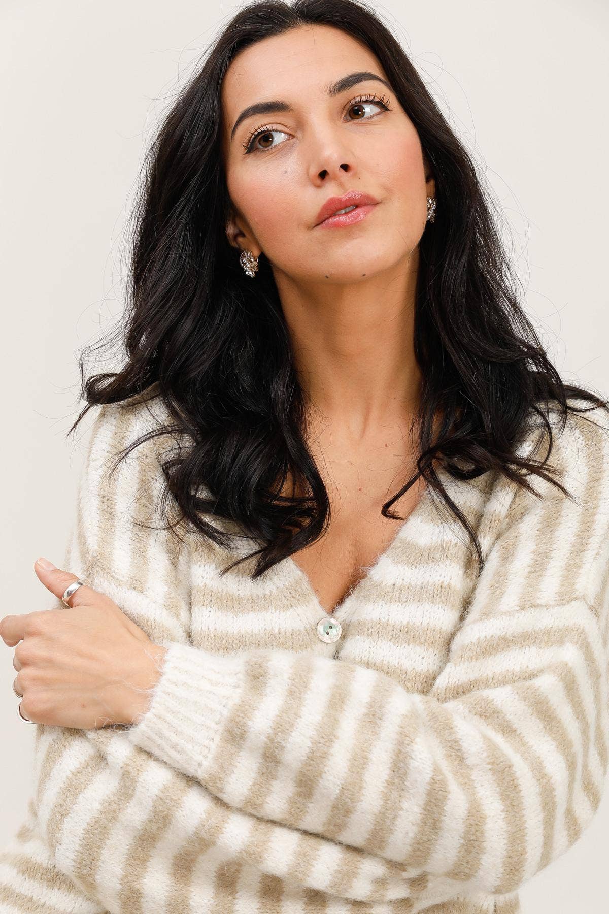 LÉA & LUC - Wholesale Cardigan - Women's - Striped cardigan REF. 5106238