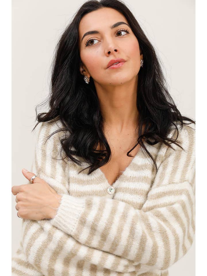 LÉA & LUC - Wholesale Cardigan - Women's - Striped cardigan REF. 5106238